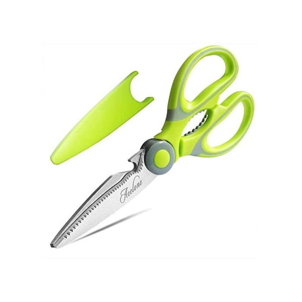 Kitchen Shears, Acelone Premium Heavy Duty Shears Ultra Sharp Stainless Steel Multi-Function Kitchen Scissors for Chicken/Poultry/Fish/Meat/Vegetables/Herbs/BBQ. (Light Green) B07WYCHN2N