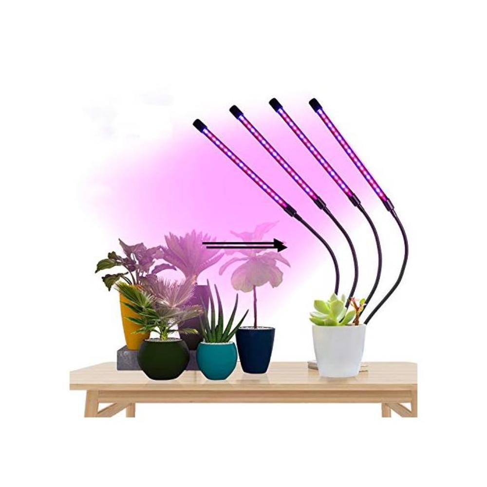 LED Grow Lights for Indoor Plants, GUHIDO 4 Heads Full Spectrum Plant Lights with Auto ON/Off 3/9/12H Timer, 9 Dimmable Brightness for Indoor Plants Growth B08L1MQ4S5