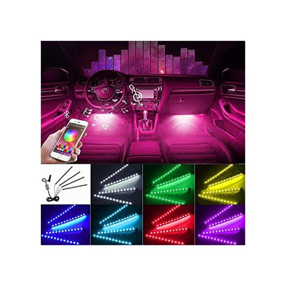[2021 UPGRADED] Car Interior Lights WIth App Control 4pcs Million Color 72 LED Multicolor Music Car LED Strip Lights Car Atmosphere Lights , LED Strip for TV with Sound Active Func B08J3CV1HQ