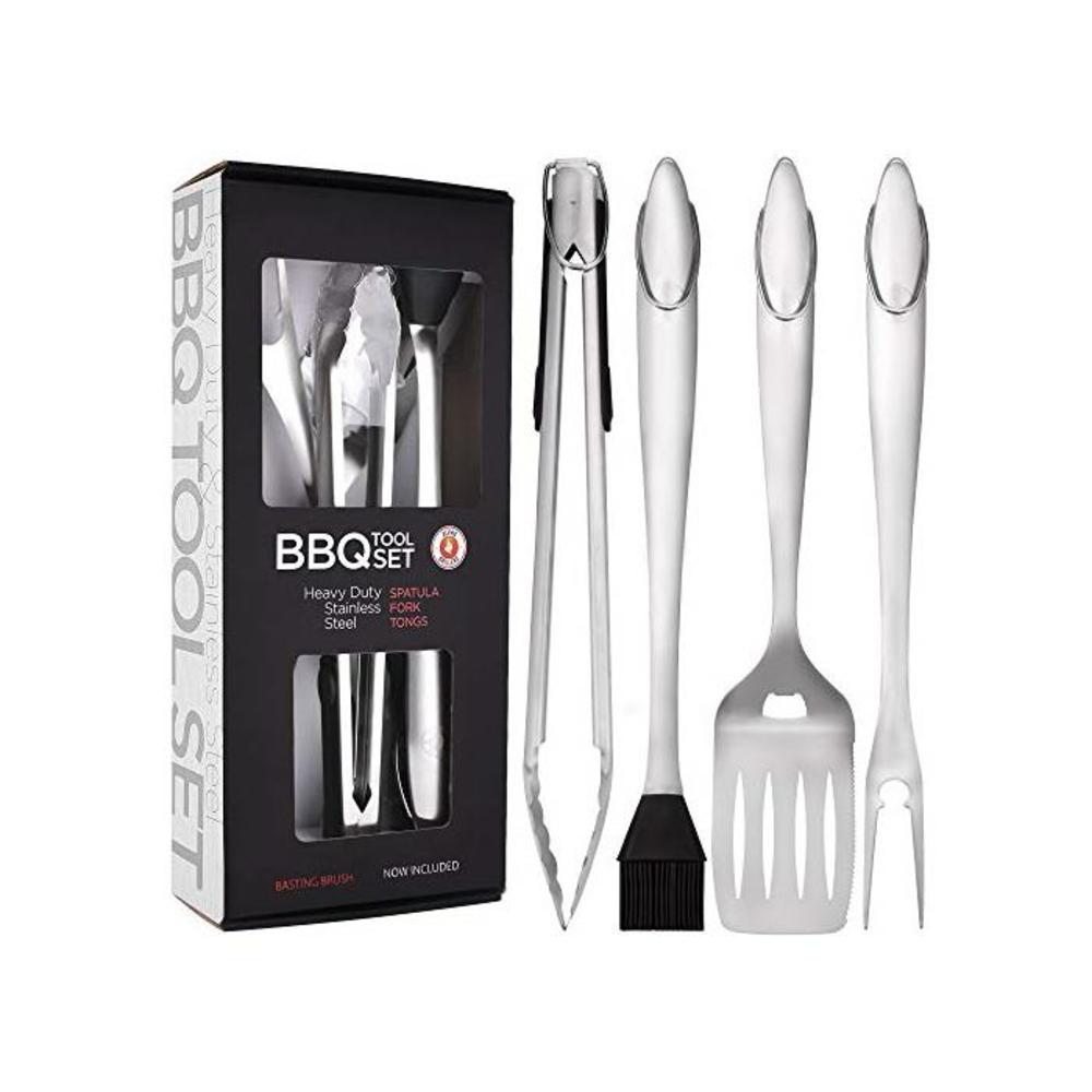 Heavy Duty BBQ Grilling Tools Set. Extra Thick Stainless Steel Spatula Fork &amp; Tongs. Gift Box Package. Best For Barbecue &amp; Grill. 18 Inch Utensils Turner Accessories By Alpha Grill B00NE5IF3W