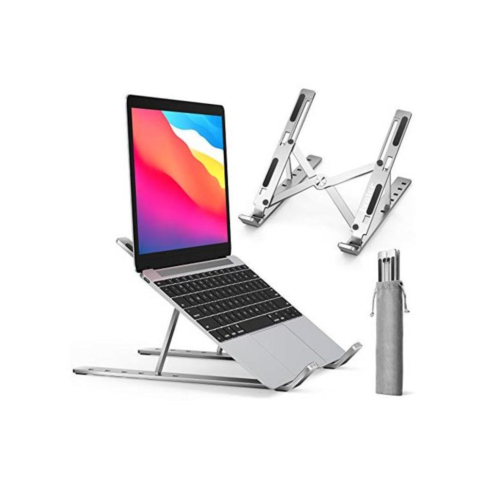 Laptop Stand, iVoler Adjustable Aluminum Laptop Computer Stand Tablet Stand,Ergonomic Foldable Portable Desktop Holder Compatible with MacBook Air Pro, Dell XPS, HP, Lenovo More 10 B07WBYCTNX