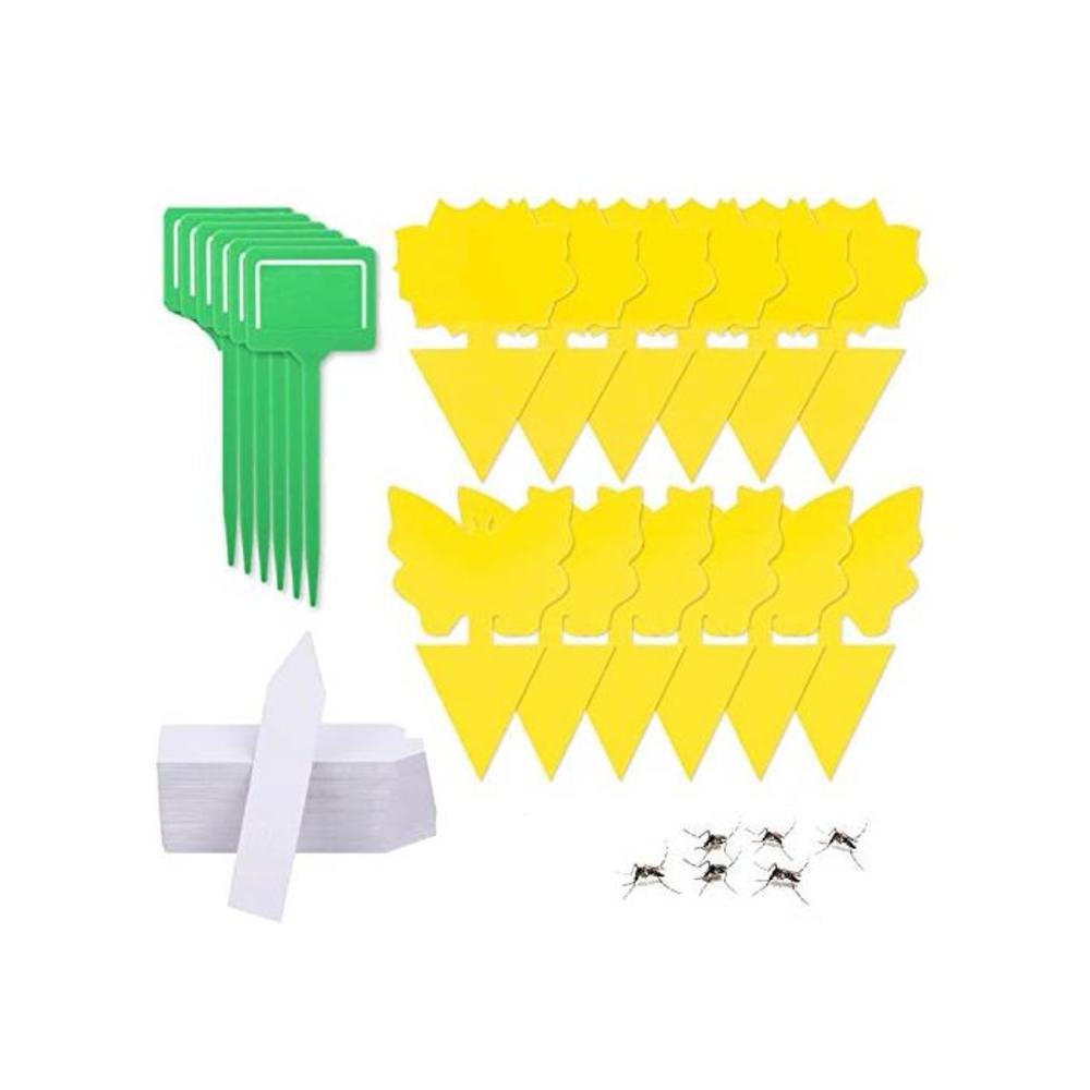 Yellow Dual-Sided Gnat Trap, H HOME-MART 12 Pack Yellow Sticky Fruit Fly Trap and Fungus Gnat Traps Killer,Butterfly Flower Rectangle Glue Trapper Sticky Bug Trap Insect Catcher St B08XLHV7WY