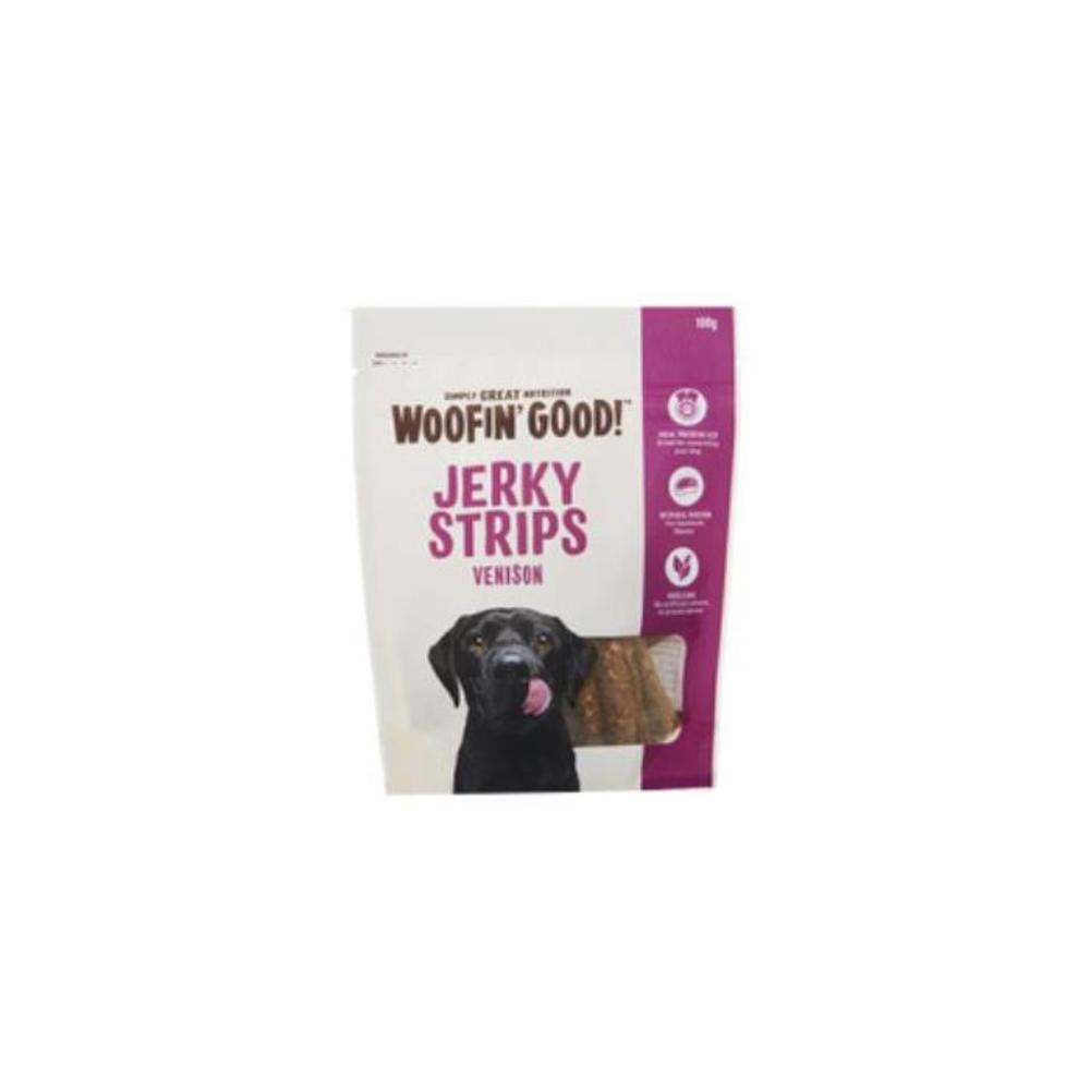 Woofin Good Venison Jerky Strips Dog Treat 100g 3712799P