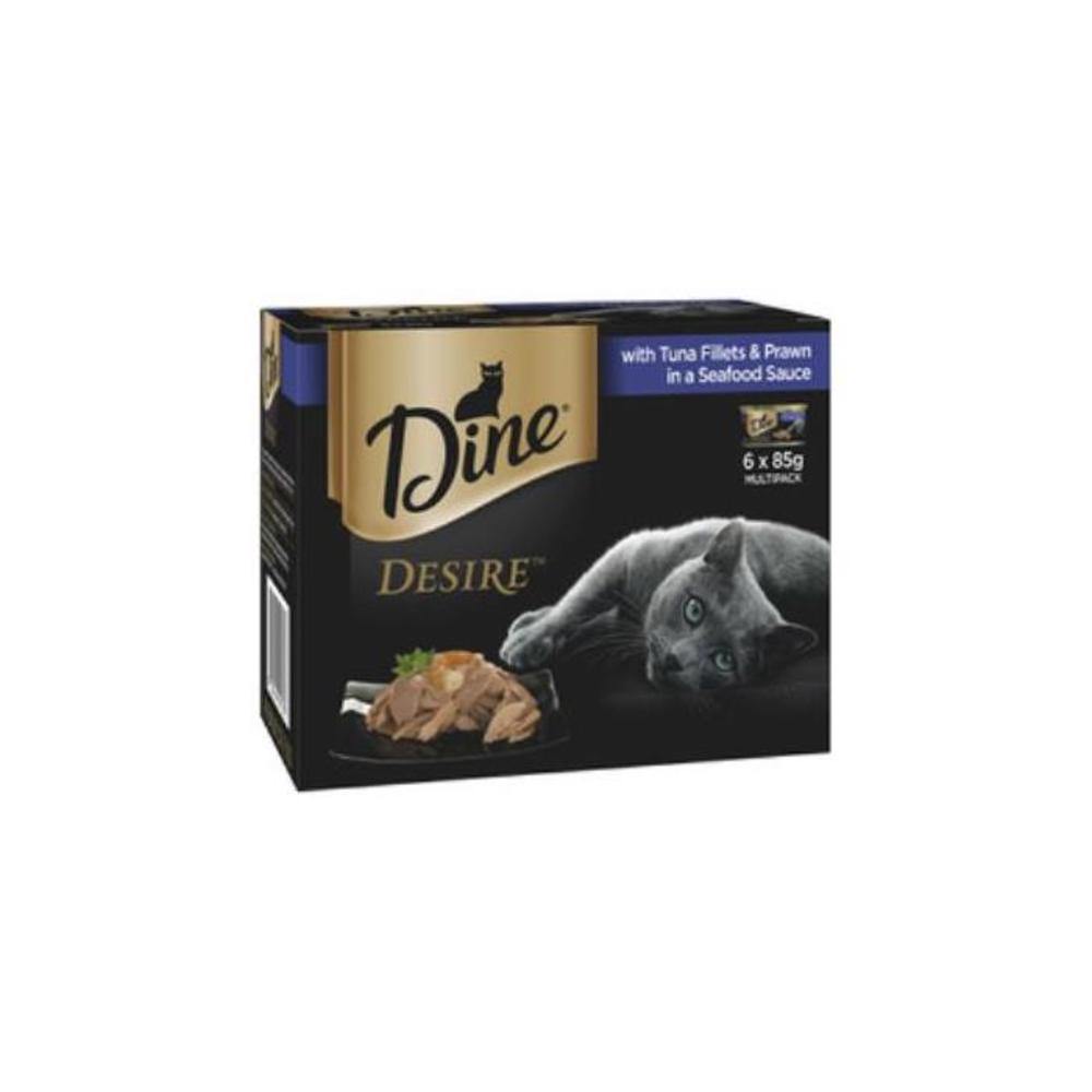 Dine Desire Tuna Fillets &amp; Prawn In Sauce Grain Free Wet Cat Food 85g 6 pack 7341316P
