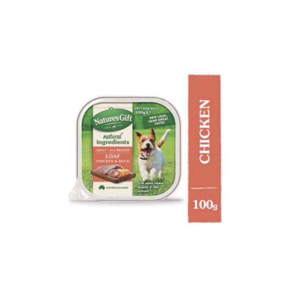 Nature&#039;s Gift Adult All Breeds Wet Dog Food Loaf Chicken &amp; Duck 100g 1513168P