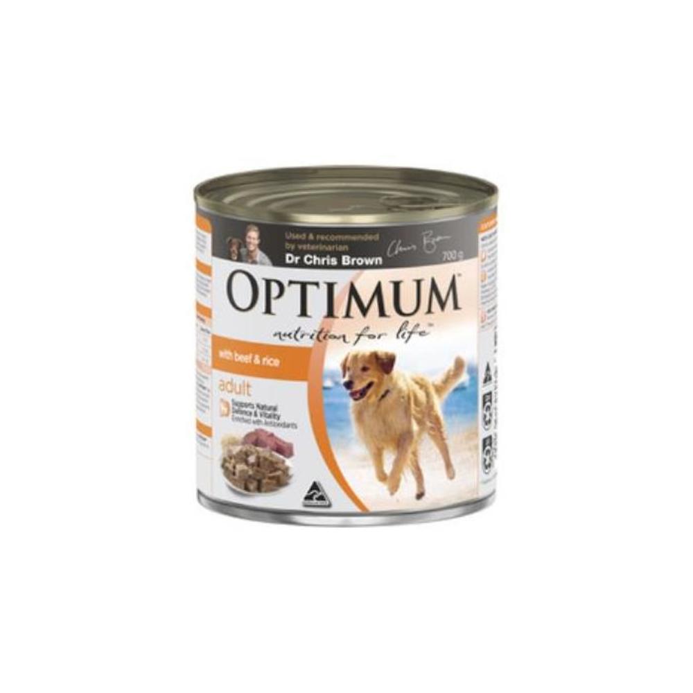 Optimum Beef &amp; Rice Adult Wet Dog Food Can 700g 4190881P