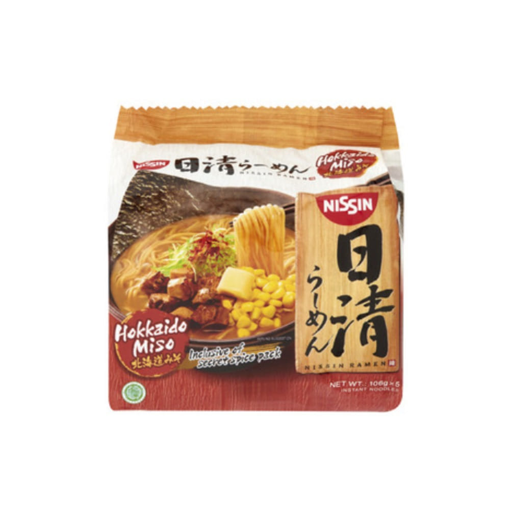 니신 호카이도 미소 누들스 5 팩 530g, Nissin Hokkaido Miso Noodles 5 Pack 530g