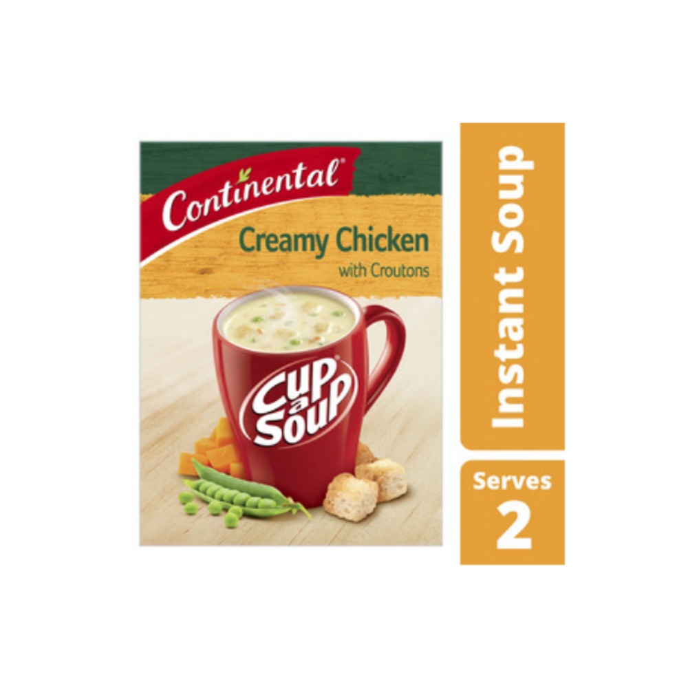 콘티넨탈 컵 A 수프 크리미 치킨 위드 크로우톤스 서브 2 60g, Continental Cup A Soup Creamy Chicken with Croutons Serves 2 60g
