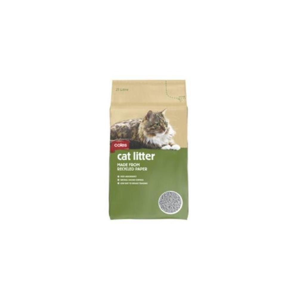Coles Cat Litter Recycled Paper 21L 1 pack 2913707P