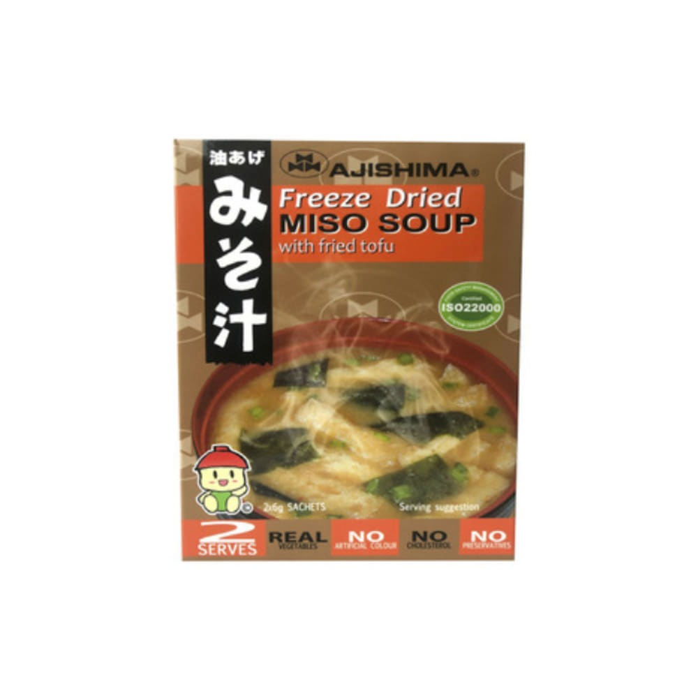 아지시마 재패니즈 인스턴트 미소 수프 프라이드 토푸 2 팩 12g, Ajishima Japanese Instant Miso Soup Fried Tofu 2 Pack 12g
