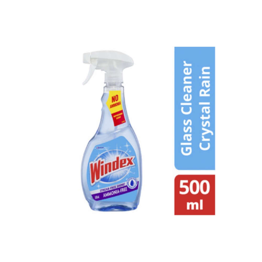 윈덱스 글라스 클리너 트리거 스프레이 크리스탈 레인 500ml, Windex Glass Cleaner Trigger Spray Crystal Rain 500mL