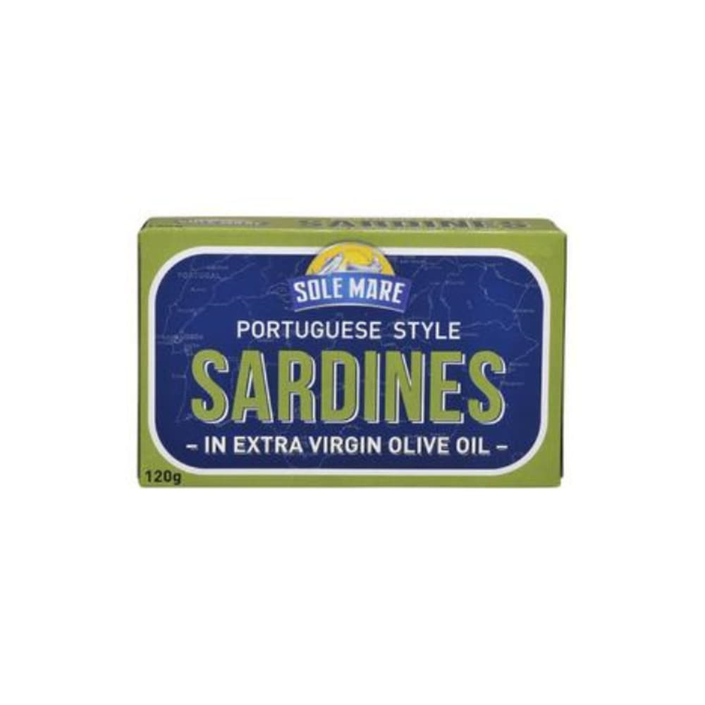 솔 메어 포르튜기즈 스타일 사딘스 인 엑스트라 버진 올리브 오일 120g, Sole Mare Portuguese Style Sardines In Extra Virgin Olive Oil 120g