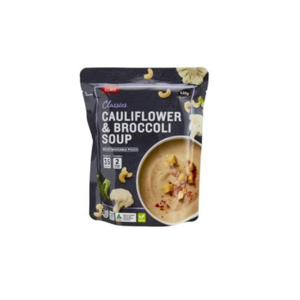 콜스 컬리플라워 &amp; 브로콜리 수프 위드 캐슈 넛츠 430g, Coles Cauliflower &amp; Broccoli Soup With Cashew Nuts 430g