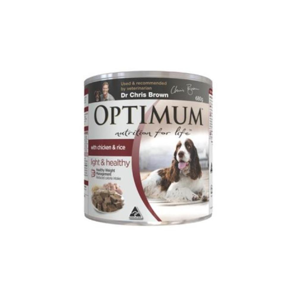 Optimum Light &amp; Healthy With Chicken &amp; Rice Wet Dog Food Can 680g 4190688P