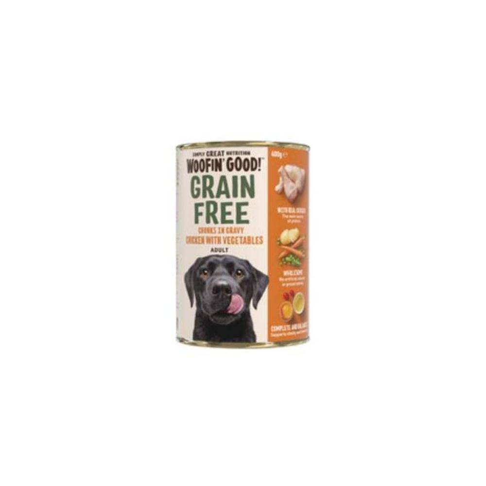 Woofin Good Grainfree Chunks In Gravy Chicken &amp; Vegetables Dog Food 400g 3699872P