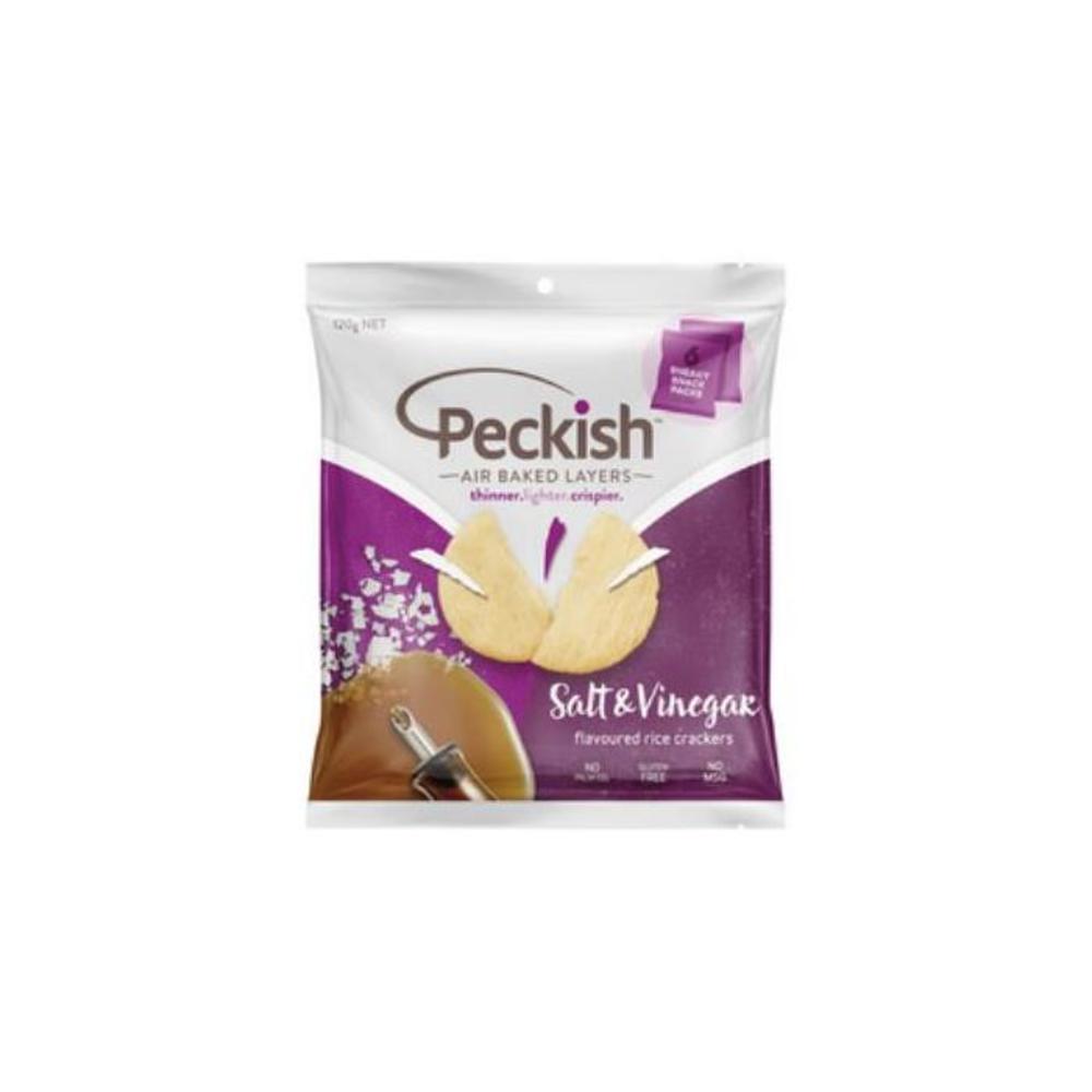 Peckish Cracker Rice Salt Vinegar 6 Pack 120g