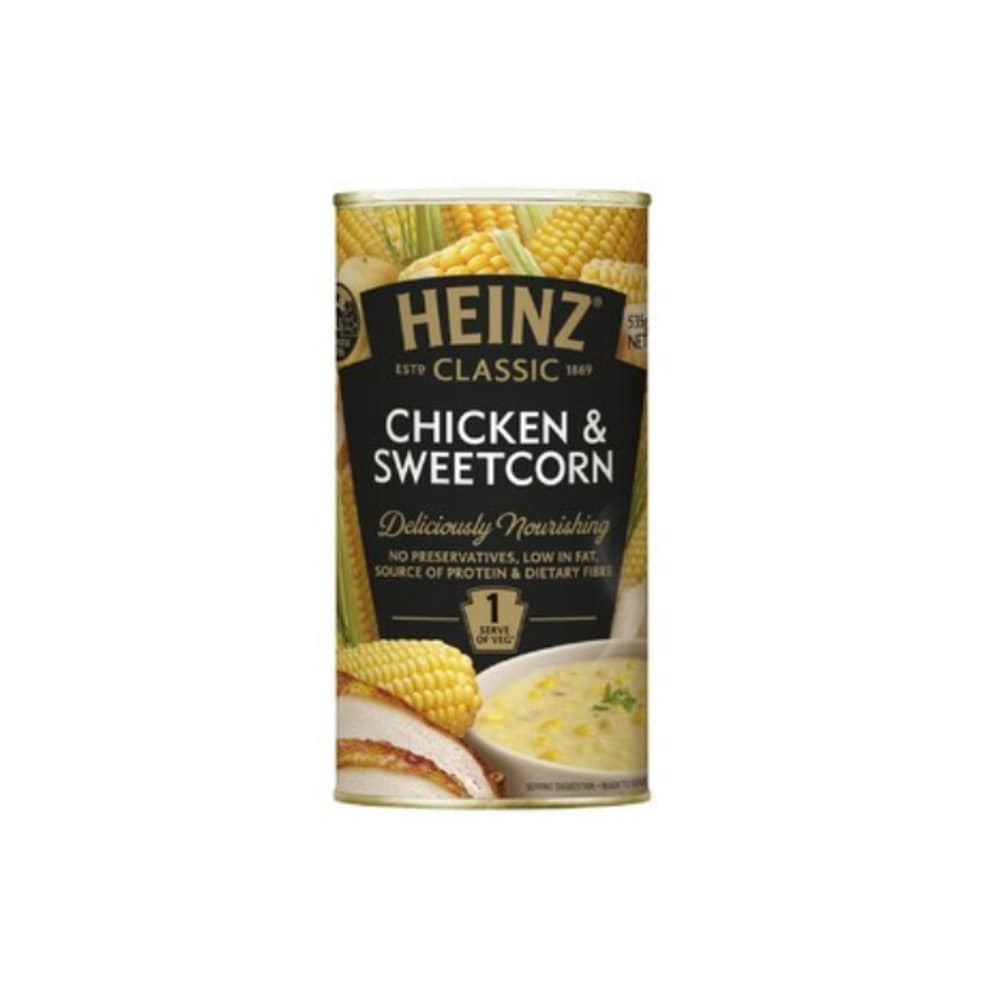 하인즈 클래식 치킨 &amp; 스윗 콘 수프 캔 535g, Heinz Classic Chicken &amp; Sweet Corn Soup Can 535g
