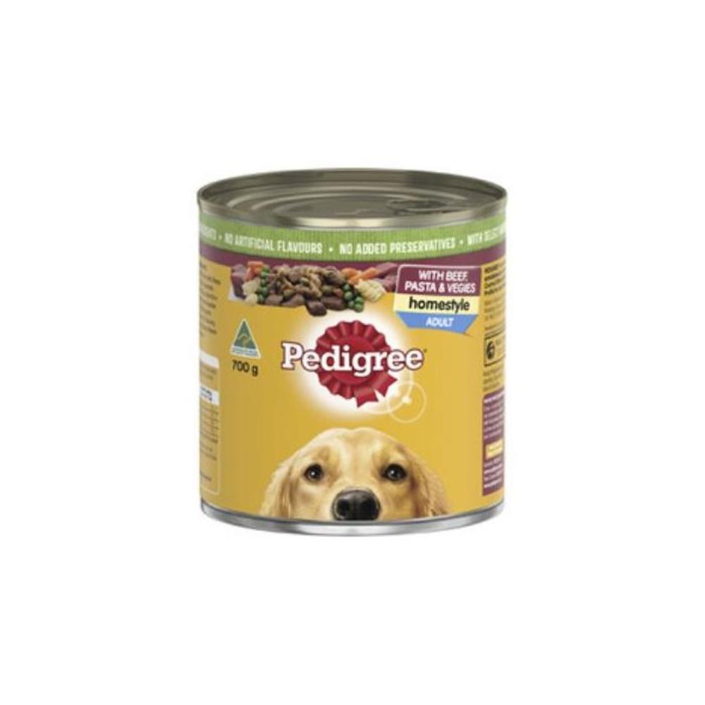 Pedigree Homestyle Beef Pasta &amp; Vegies Adult Wet Dog Food Can 700g 7335030P