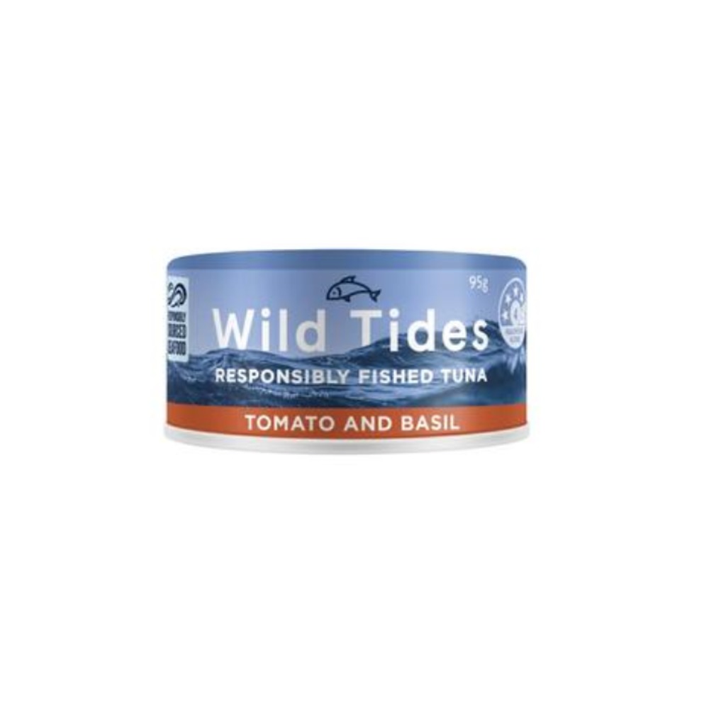와일드 타이드즈 토마토 &amp; 바질 피쉬드 튜나 95g, Wild Tides Tomato &amp; Basil Fished Tuna 95g