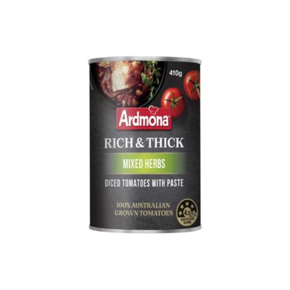 아드모나 리치 &amp; 띡 토마토 위드 허브 410g, Ardmona Rich &amp; Thick Tomatoes With Herbs 410g