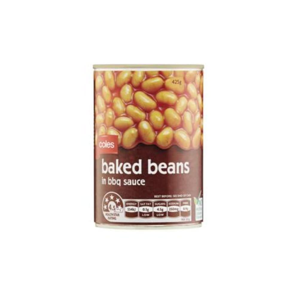 콜스 베이크드 빈 인 BBQ 소스 425g, Coles Baked Beans In BBQ Sauce 425g