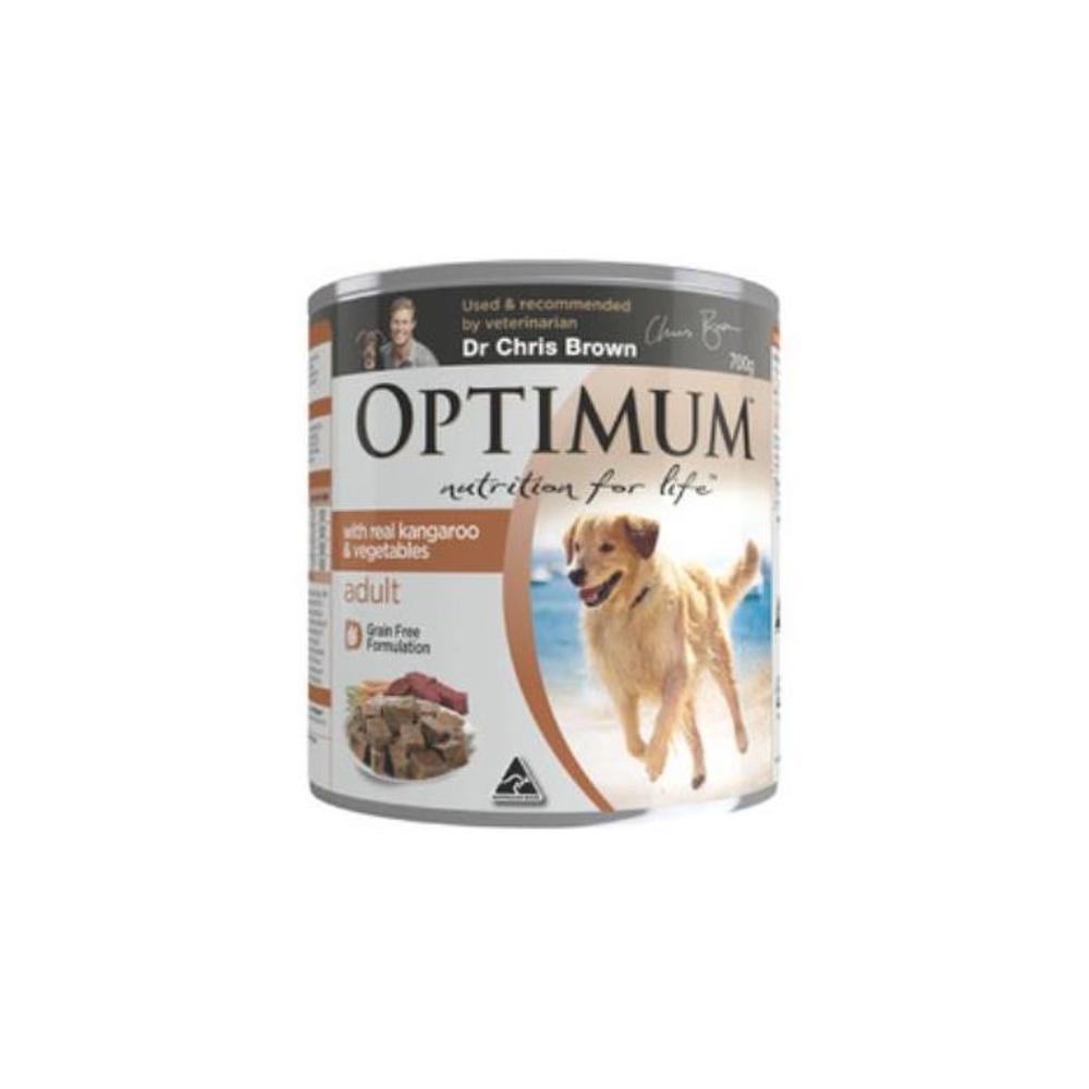 Optimum Real Kangaroo &amp; Vegetables Adult Wet Dog Food Can 700g 3313830P