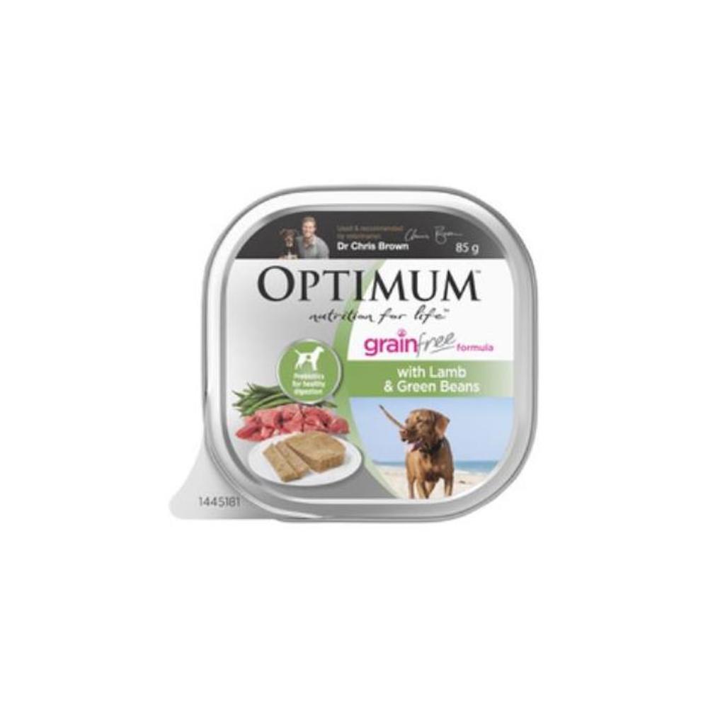 Optimum Grain Free Lamb &amp; Green Beans Wet Dog Food Trays 85g 3589820P