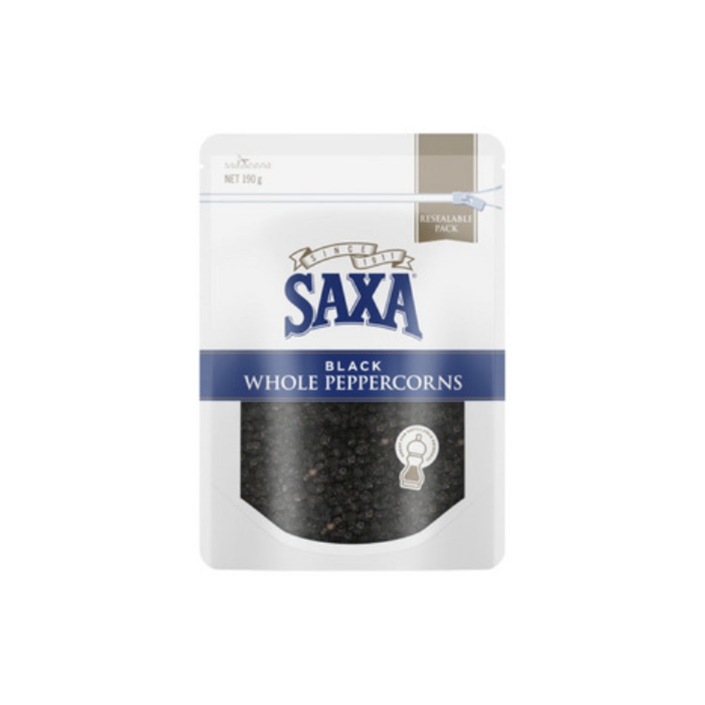 색사 블랙 홀 페퍼콘스 190g, Saxa Black Whole Peppercorns 190g