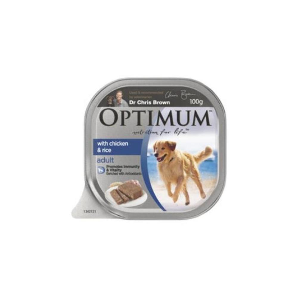 Optimum Chicken Loaf Adult Wet Dog Food Tray 100g 8656720P