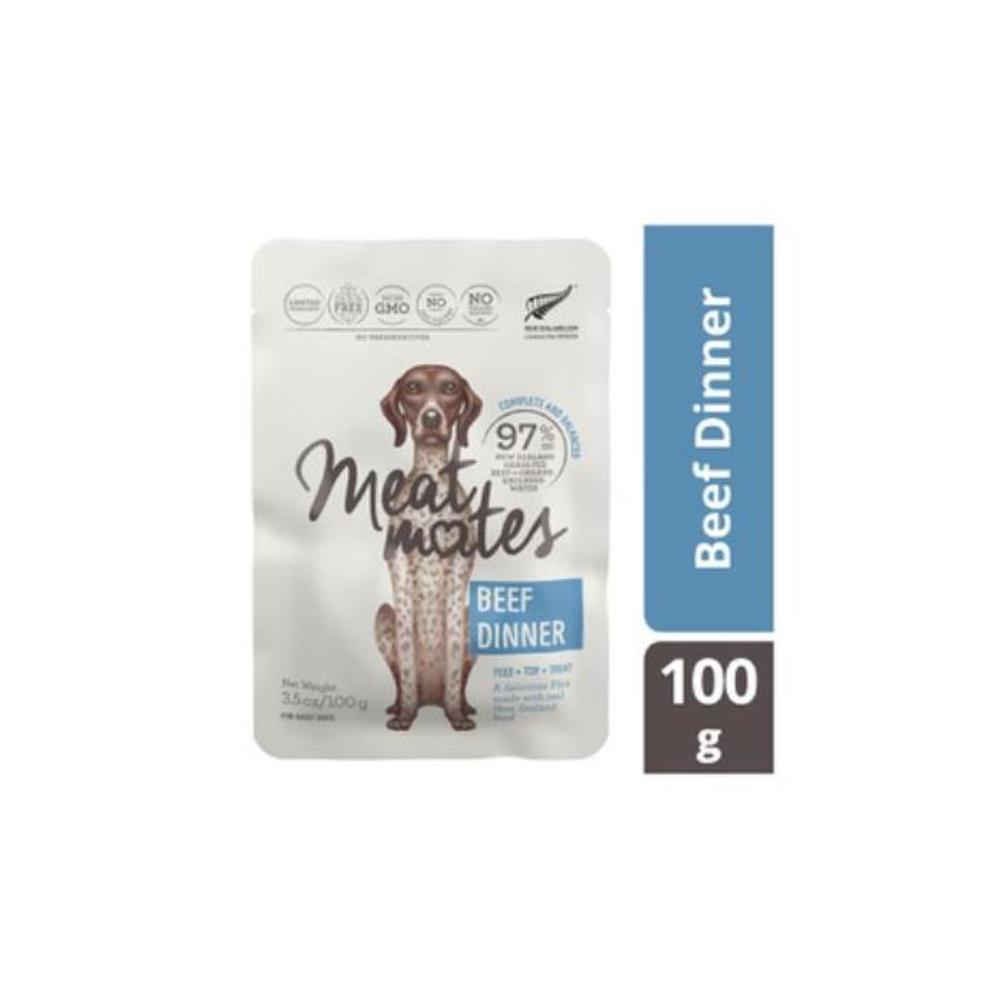 Meat Mates Dog Food Beef Dinner Pouch 100g 3887442P