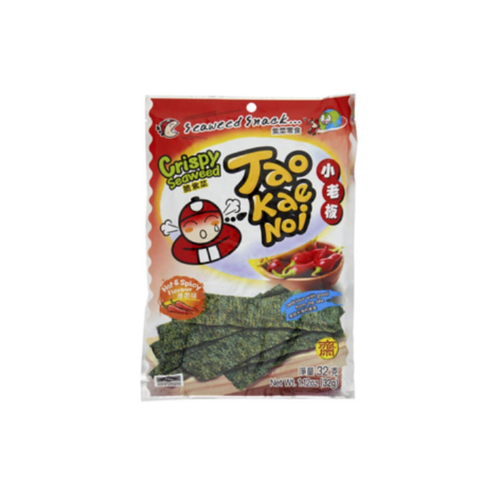 타오 케이 노이 핫 &amp; 스파이시 크리스피 시위드 32g, Tao Kae Noi Hot &amp; Spicy Crispy Seaweed 32g