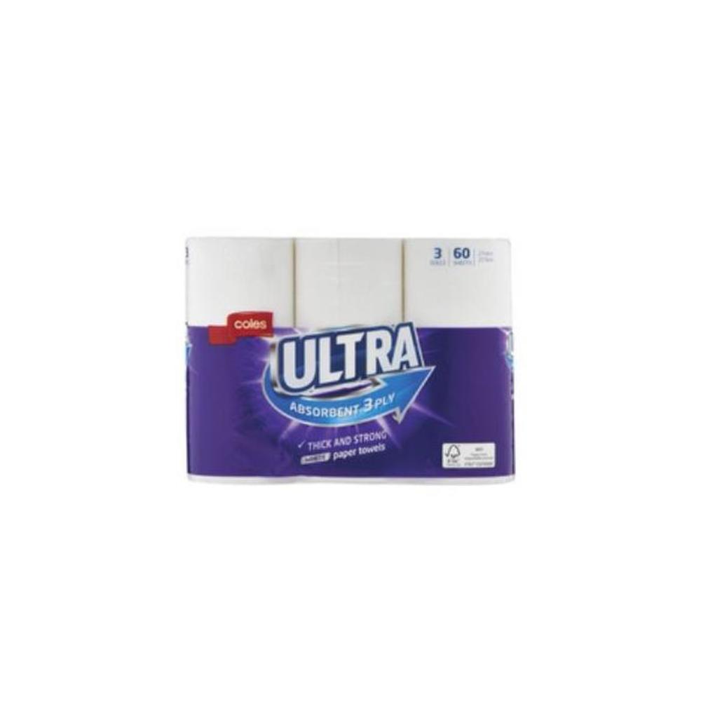 Coles Ultra Paper Towel 3 Ply 3 pack
