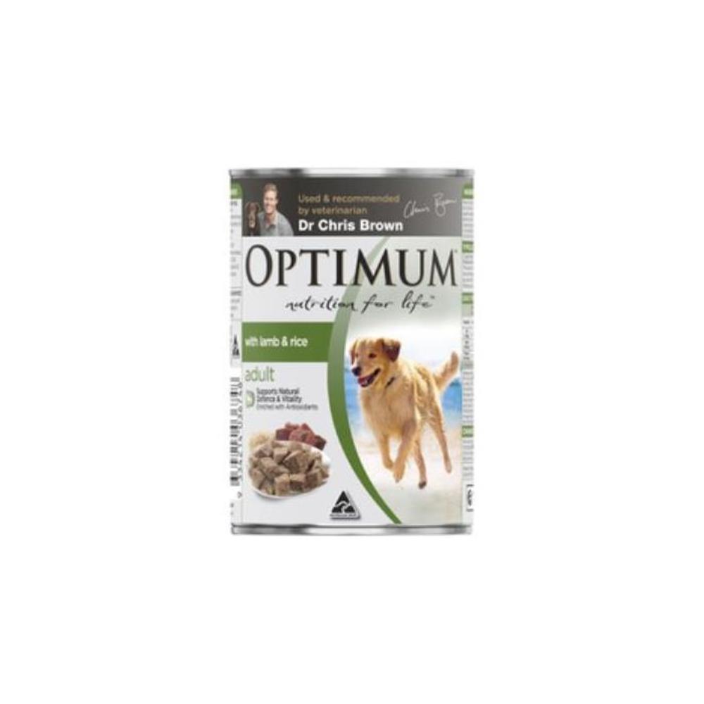 Optimum Lamb &amp; Rice Adult Wet Dog Food Can 400g 2488634P