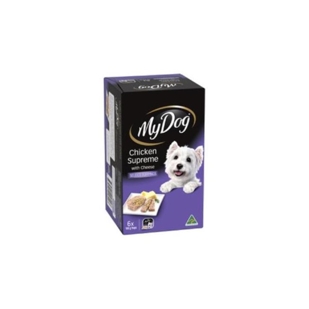 My Dog Adult Wet Dog Food Select Toppings With Tender Chicken &amp; Cheese 6x100G Trays 6 pack 7532041P