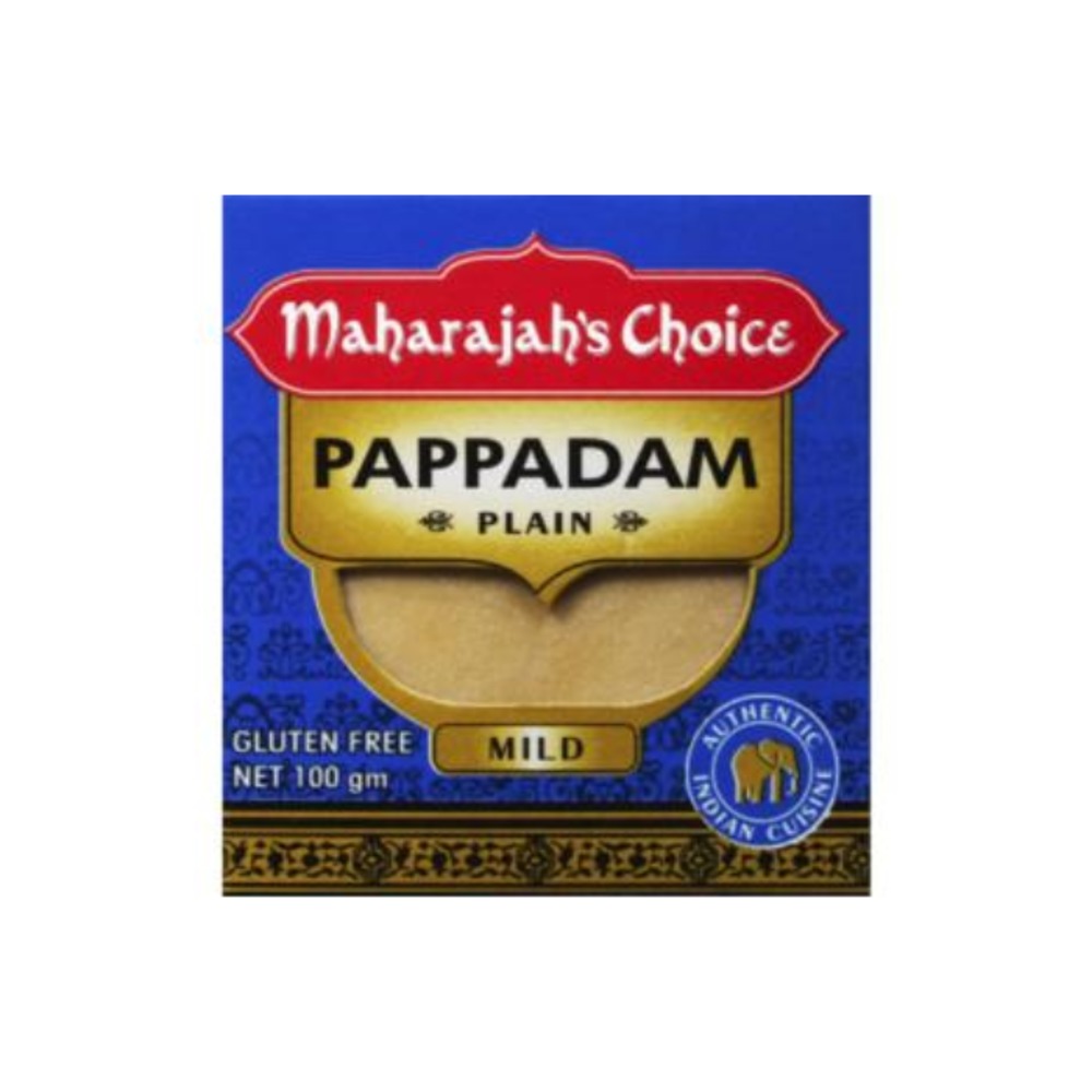 마하라자스 초이스 플레인 파파댐스 100g, Maharajahs Choice Plain Pappadams 100g