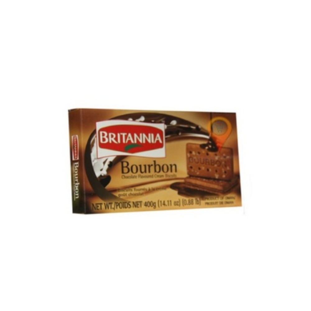 브리태니아 버번 초코렛 플레이버드 크림 비스킷 400g, Britannia Bourbon Chocolate Flavoured Cream Biscuits 400g