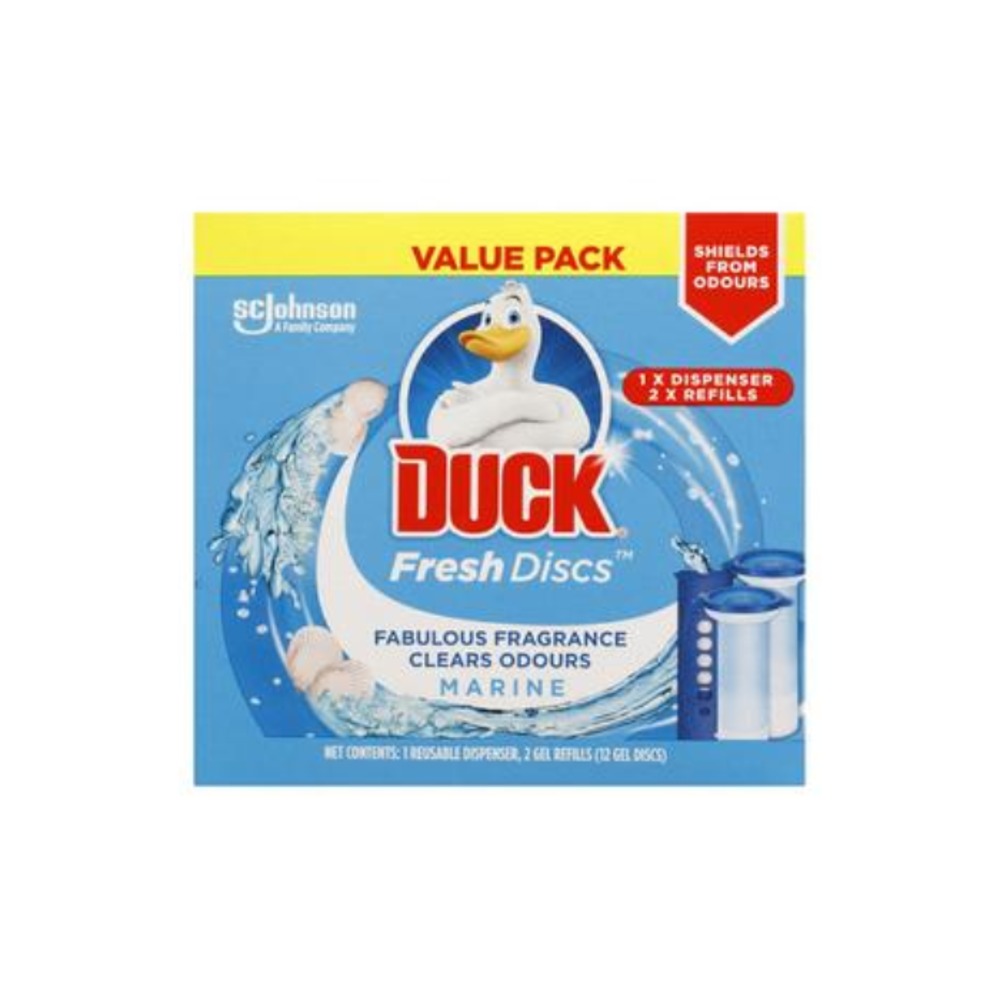 덕 아쿠아마린 프로텍션 플러스 토일렛 림 블록 리필 2 팩 72mL, Duck Aquamarine Protection Plus Toilet Rim Block Refill 2 pack 72mL