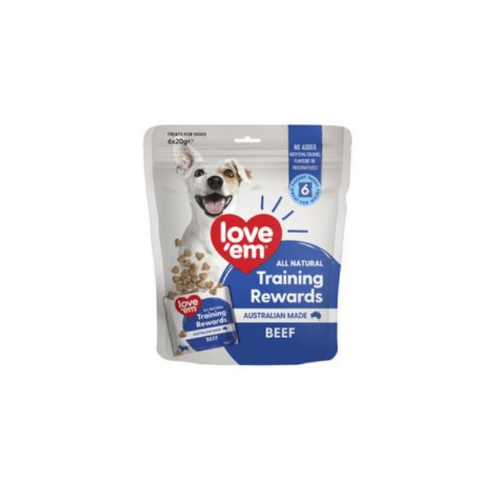 Love&#039;em Dog Training Treats Beef Pocket Packs 6x20g 6 Pack 4471122P
