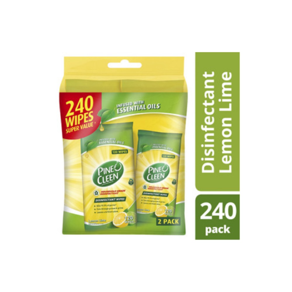파인 o 클린 디스인펙턴트 와입스 레몬 라임 240 팩, Pine O Cleen Disinfectant Wipes Lemon Lime 240 pack
