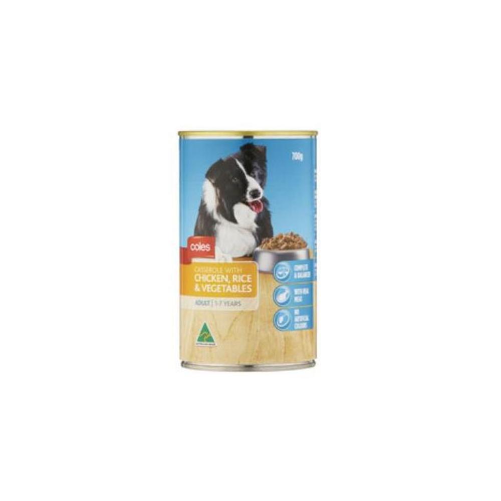 Coles Casserole With Chicken Rice &amp; Vegetable Canned Dog Food Adult 1-7 Years 700g