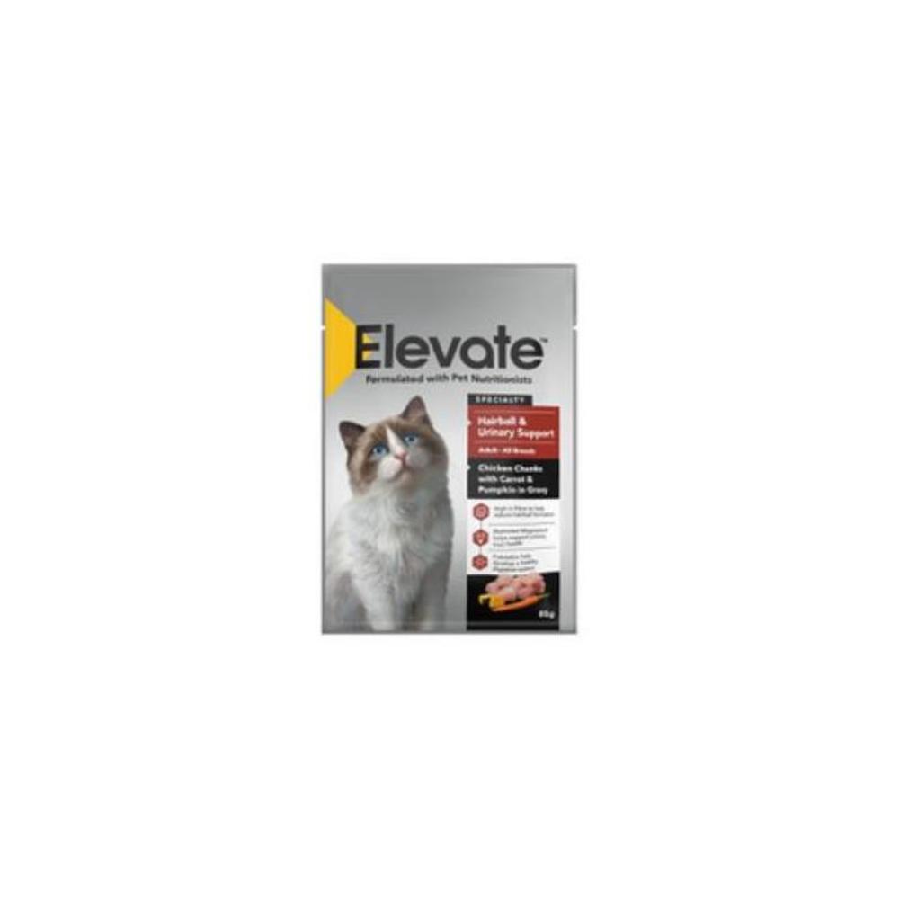 Elevate Hairball &amp; Urinary Support Cat Chicken Chunks With Carrots &amp; Pumpkin In Gravy 85g 3955804P