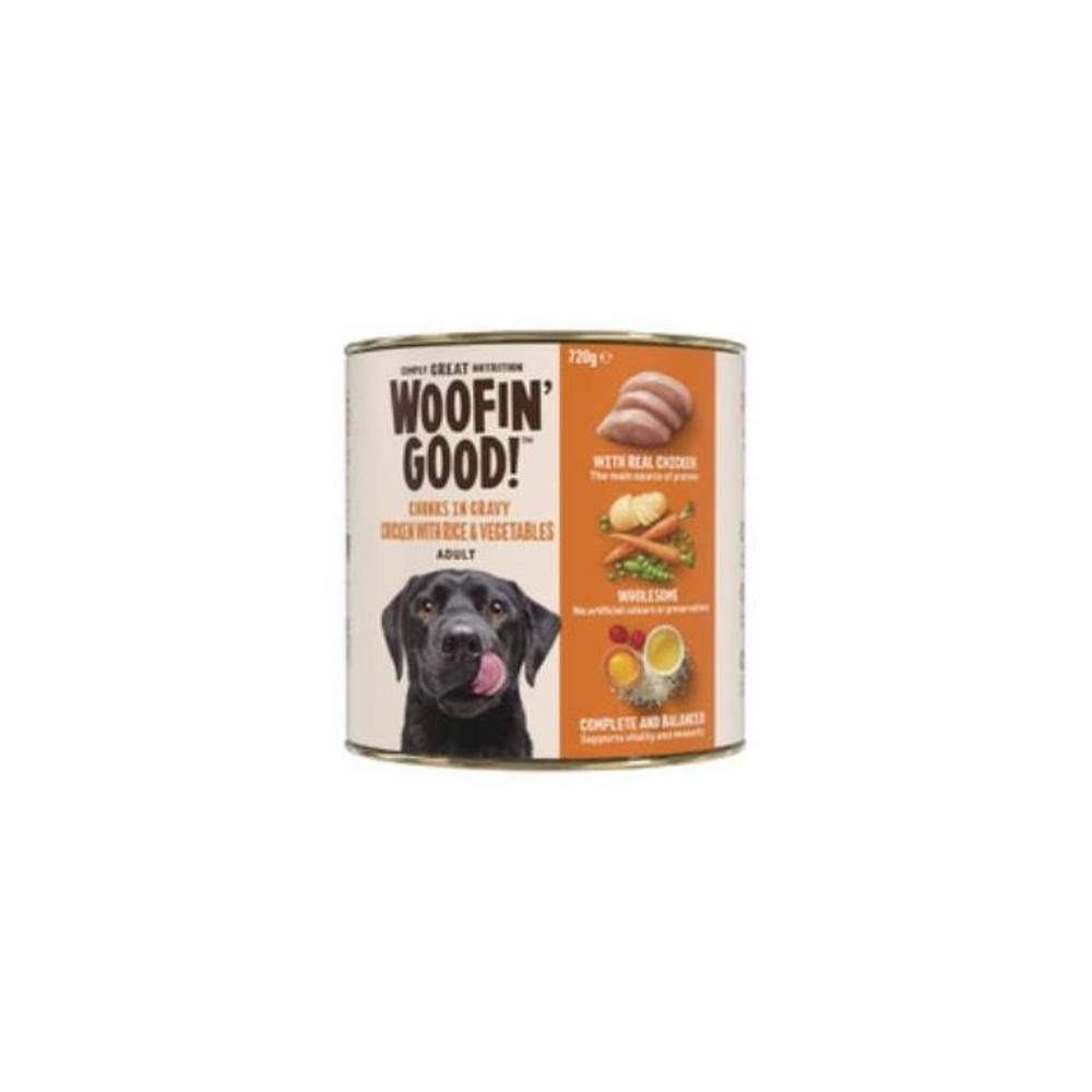 Woofin Good Chunks In Gravy Chicken Rice &amp; Veg Dog Food 720g 3700337P