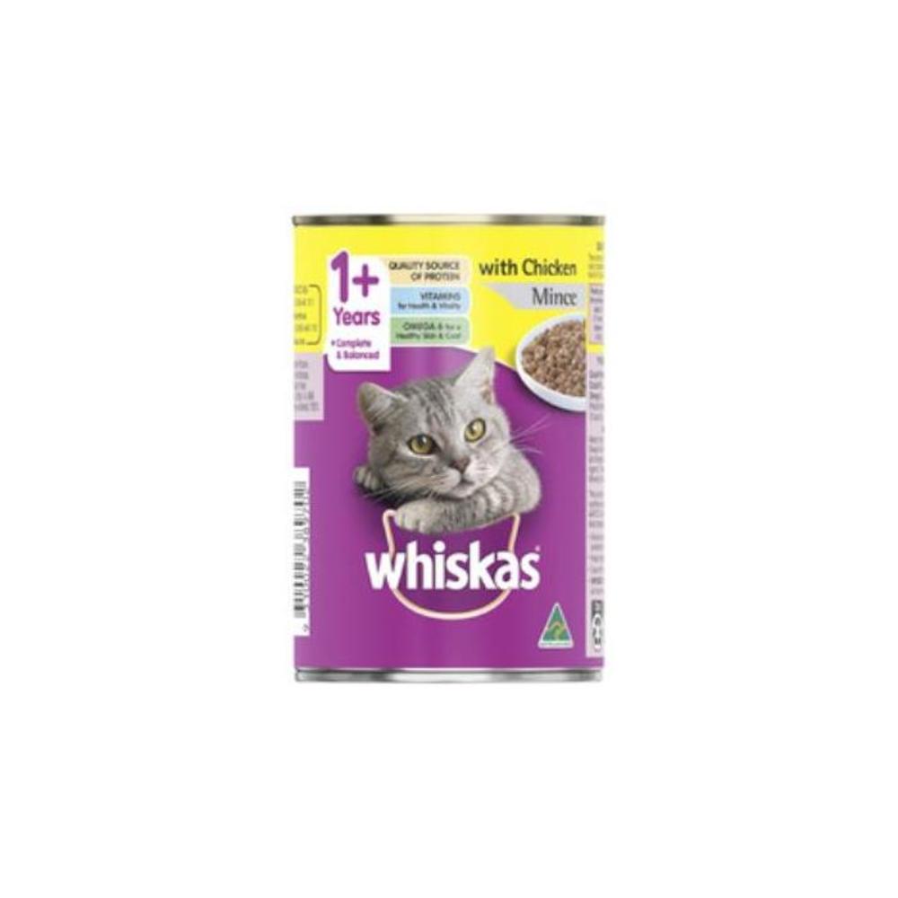 Whiskas 1+ Years Wet Cat Food Chicken Mince Can 400g 7136180P