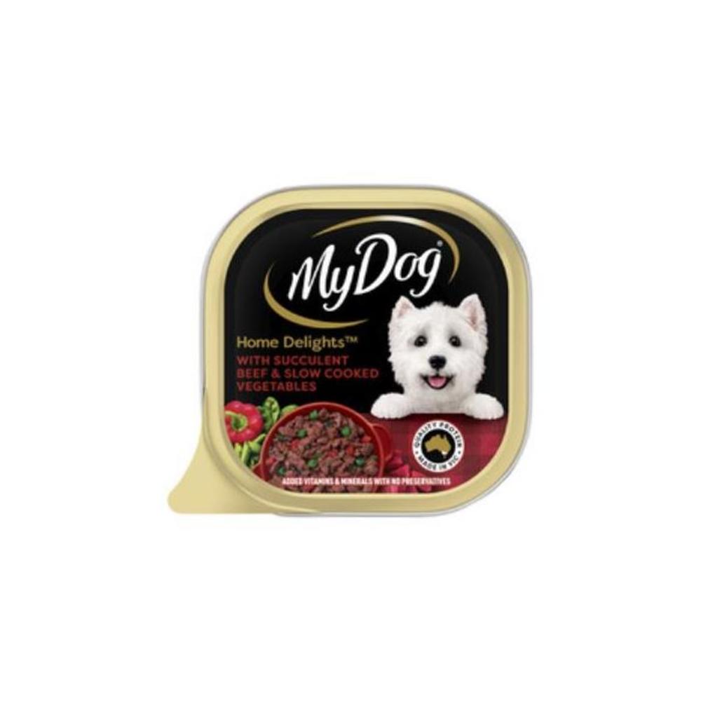 My Dog Home Delights Chunks In Gravy With Slow Cooked Beef And Green Vegetables 100g 4473490P