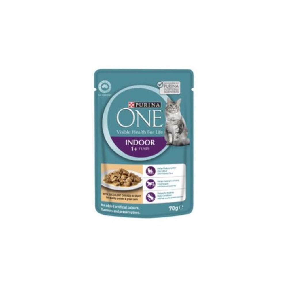Purina One Adult Indoor Chicken Pouch Cat Food 70g 3864119P