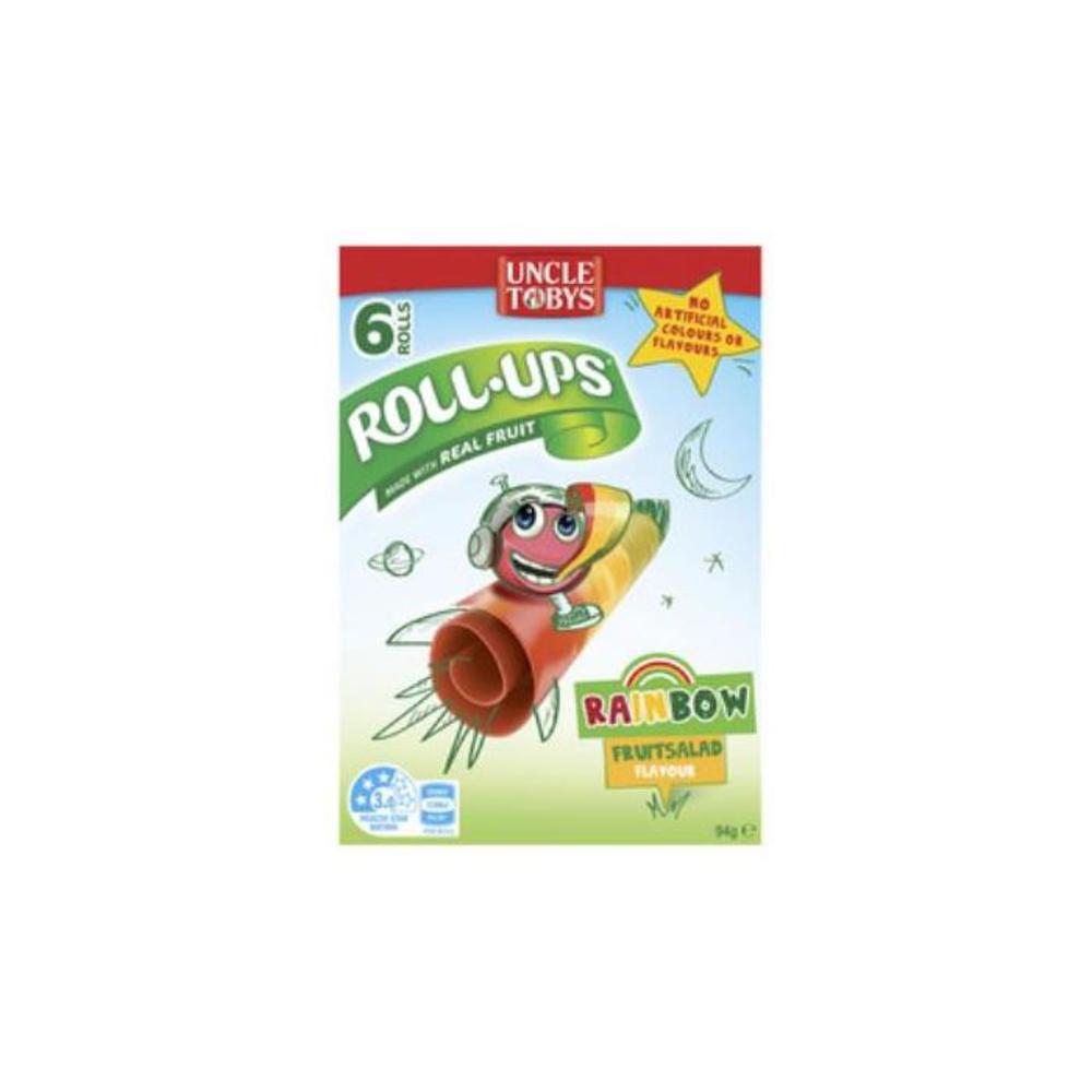 Uncle Tobys Roll Ups Rainbow Fruit Salad 6 Pack 94g
