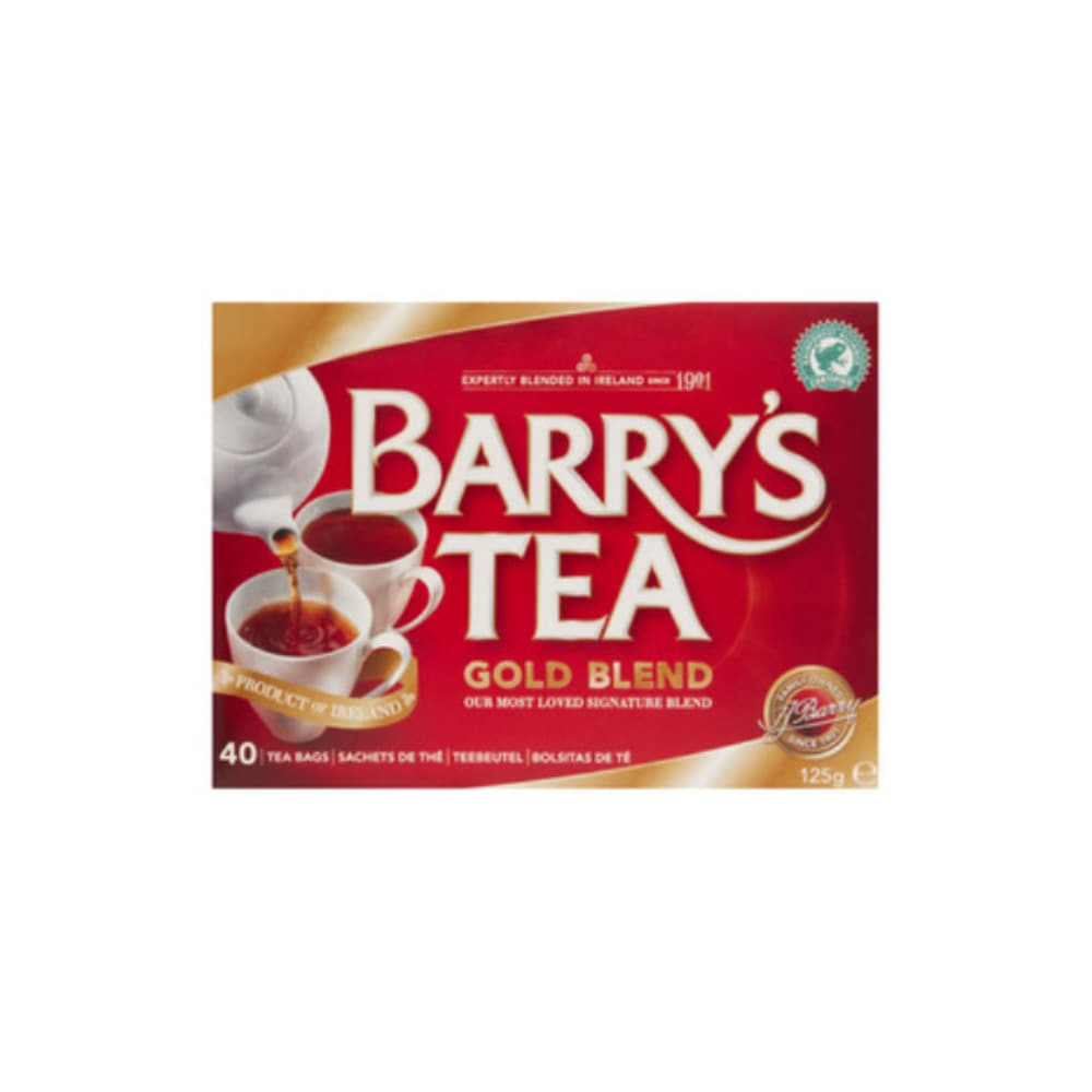 배리스 티 골드 블랜드 티 배그 40 팩 125g, Barrys Tea Gold Blend Tea Bags 40 Pack 125g