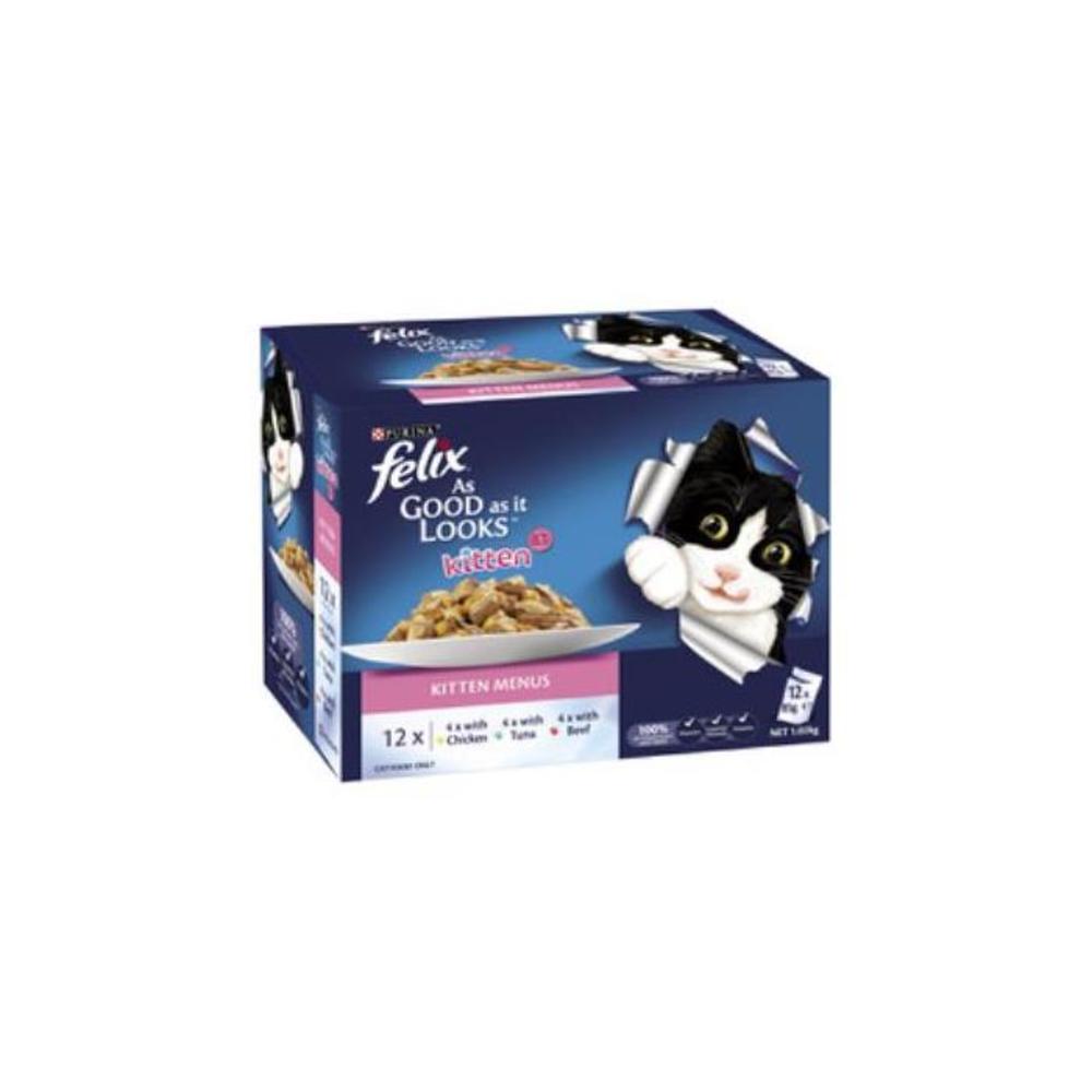Purina Felix As Good As It Looks Kitten Menu Cat Food 85g Pouch 12 pack 2283450P
