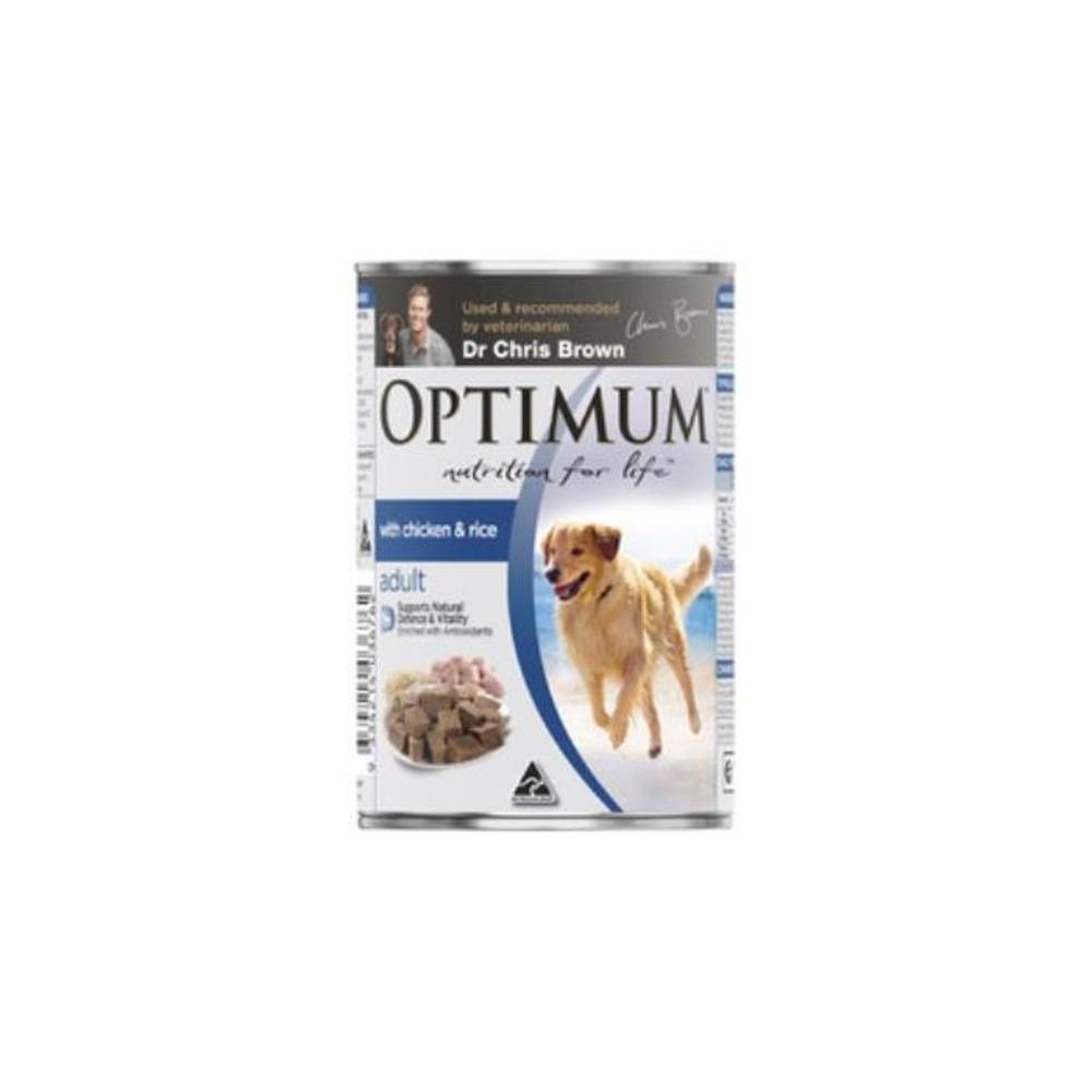 Optimum Adult With Chicken &amp; Rice Wet Dog Food Can 400g 2488623P