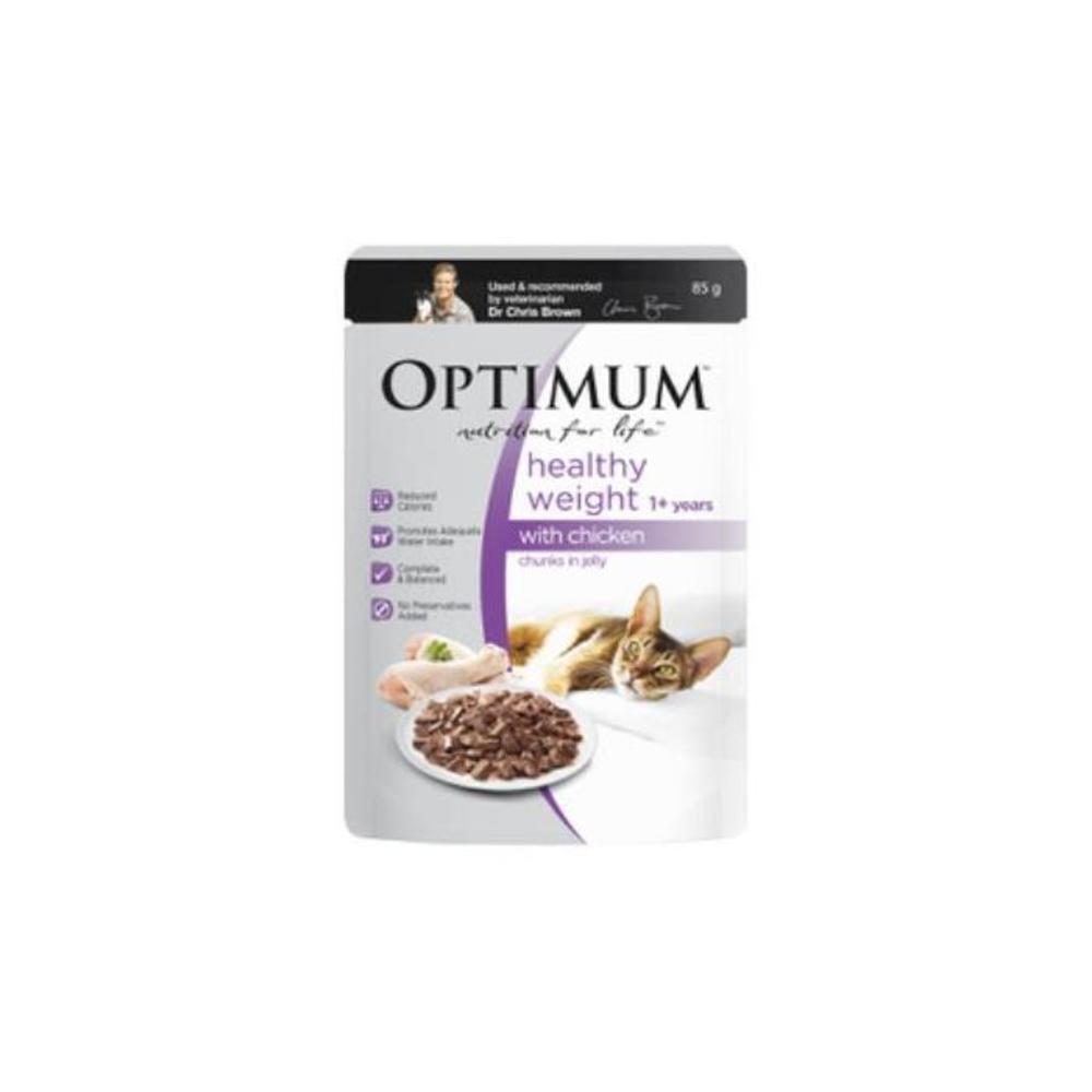 Optimum Healthy Weight 1+ Years Chunks In Jelly With Chicken Cat Food Pouch 85g 3759340P